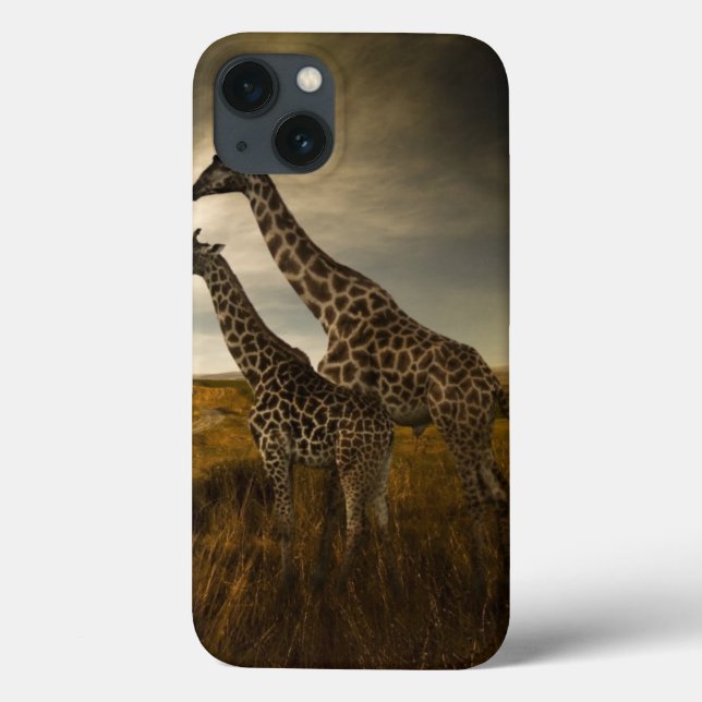 Coques Case-Mate iPhone Les girafes et le paysage (Verso)