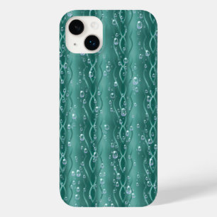 Coque Pour iPhone 14 Plus Les gouttes de pluie sur le métal vert