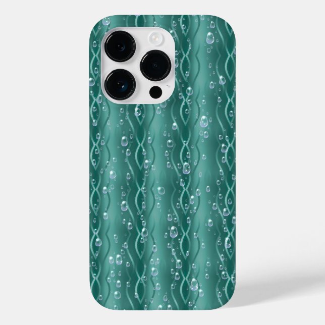 Coques Case-Mate iPhone Les gouttes de pluie sur le métal vert (Verso)
