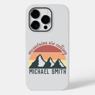 Coque Pour iPhone 14 Pro Les montagnes pastel vintages appellent le monogra