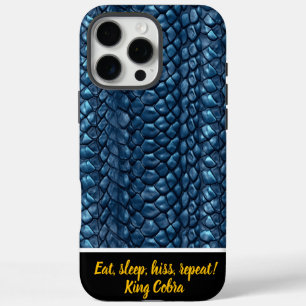 Coques iPhone 16 Pro Max Les peaux de serpent bleu brillent au soleil