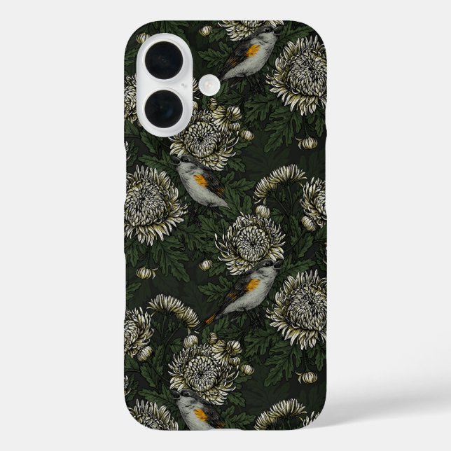 Coques Case-Mate iPhone Les redémarrages dans les chrysanthèmes en vert et (Verso)