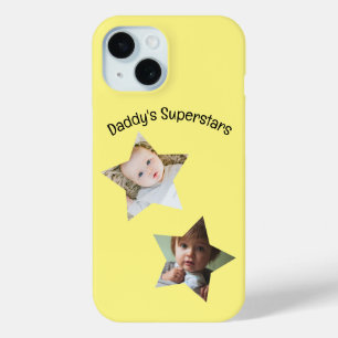 Coque Pour iPhone 15 Les superstars de papa ont personnalisé deux photo