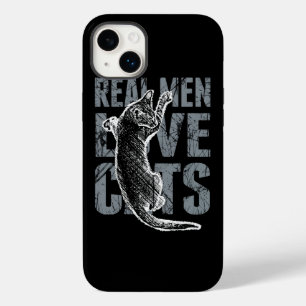 Coque Pour iPhone 14 Plus Les vrais hommes aiment les chats en Grunge Style 