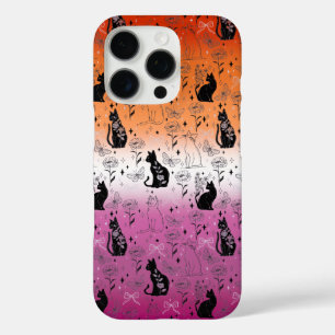 Coques iPhone 16 Pro Lesbian Pride Chat noir - Mystical Witchy