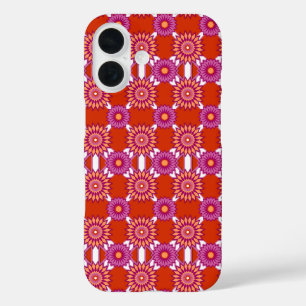 Coques iPhone 16 Lesbienne orgueil / motif de fleur miroir orange