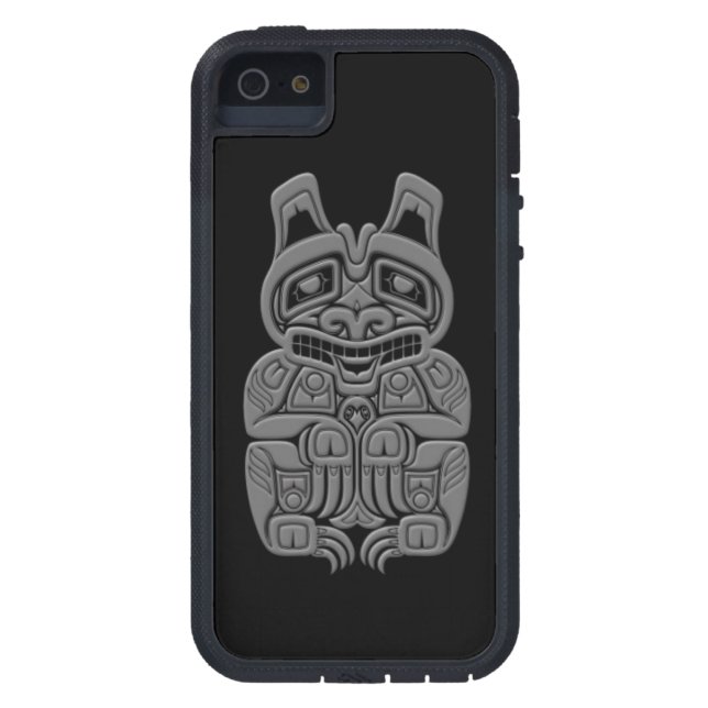 Coques Case-Mate iPhone L'esprit gris de Haida concernent le noir (Dos)