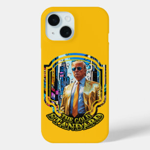 Coque Pour iPhone 15 L'étalon or - Président Trump 2024