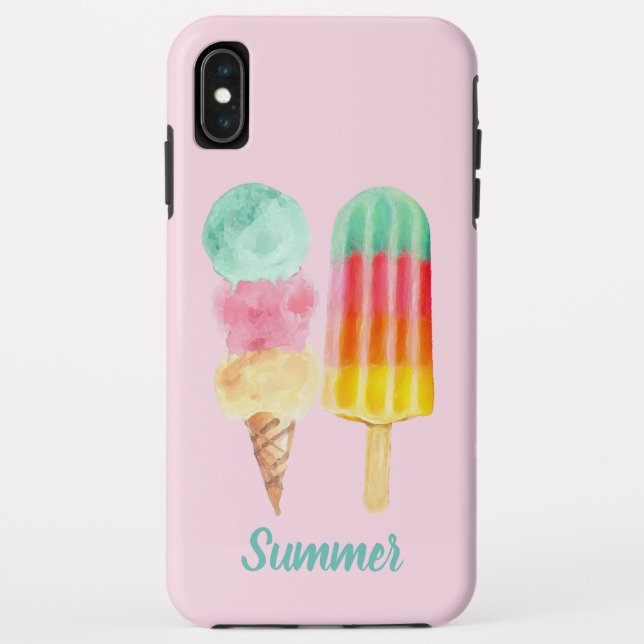 Coques Case-Mate iPhone L'été Crème glacée Popsicle Aquarelle Dessert (Dos)