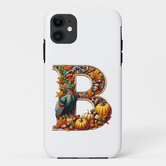 Coques Case-Mate iPhone Letter B in Thanksgiving style (Dos)