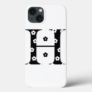 iPhone 13 Case lettre à motifs floraux H