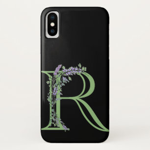 Case-Mate iPhone Case Lettre alphabétique R aquarelle Lavande Eucalyptus
