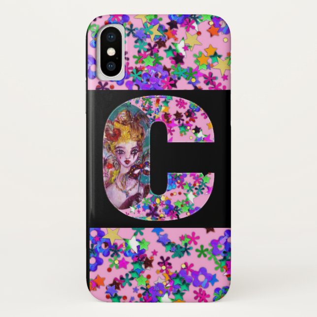 COQUES Case-Mate iPhone LETTRE C MONOGRAMME DE MASQUÉRADE VALENTINE VÉNÉTI (Dos)