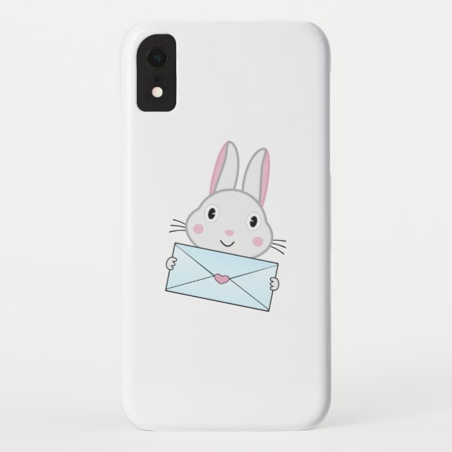 Coques Case-Mate iPhone Lettre d'amour mignonne et belle lapin tenant (Dos)