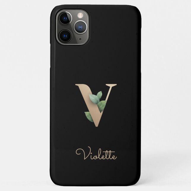Coques Case-Mate iPhone LETTRE D'OR MONOGRAPHIQUE BOtanique Élégante V (Dos)