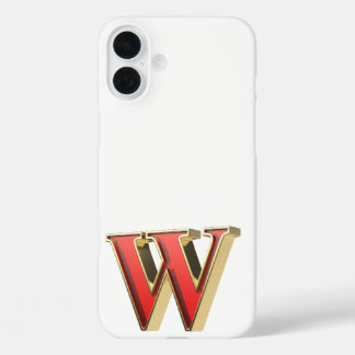 Coques iPhone 16 Plus Lettre en verre rouge W