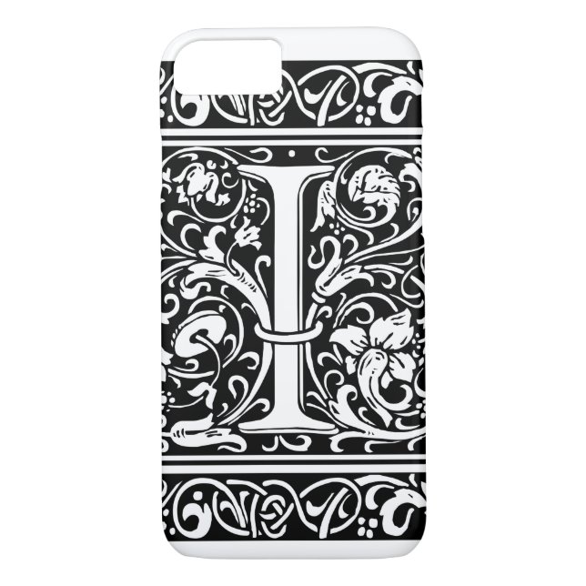 Coques Case-Mate iPhone Lettre I Monogramme médiéval Art Nouveau (Dos)