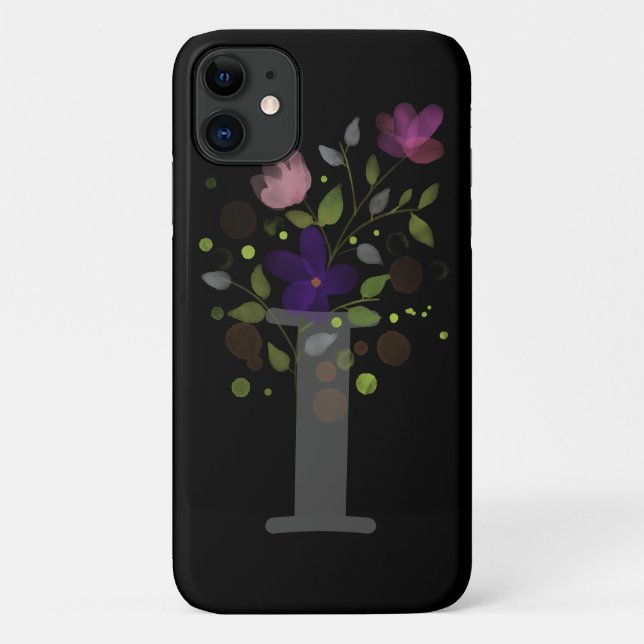 Coques Case-Mate iPhone Lettre initiale I Plus Floral Design (Dos)