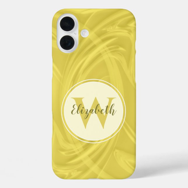 Coques Case-Mate iPhone Lettre initiale Monogramme Yellow Shadows Texture (Verso)