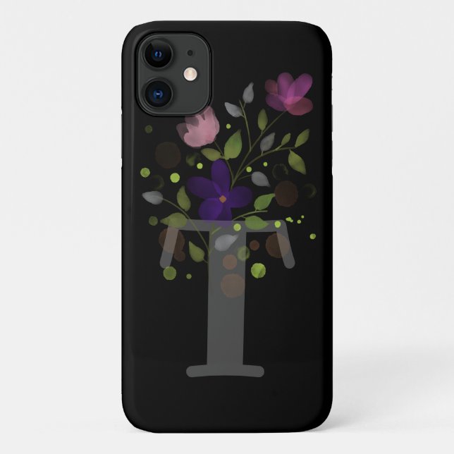 Coques Case-Mate iPhone Lettre initiale T Plus Design floral (Dos)