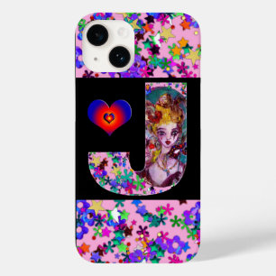 COQUE POUR iPhone 14 LETTRE J MONOGRAMME DE MASQUÉRADE VALENTINE VÉNÉTI