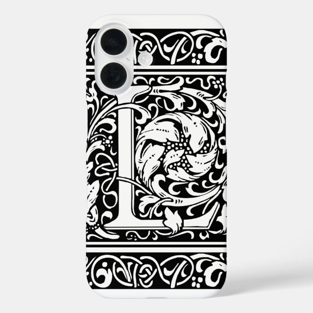 Coques Case-Mate iPhone Lettre L Monogramme médiéval Art Nouveau (Verso)
