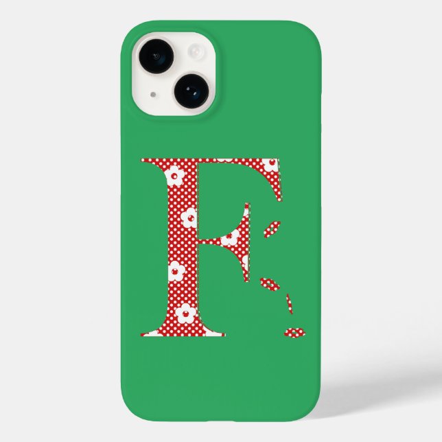 Coques Case-Mate iPhone Lettre modèle F (rouge & points) Coque-Mate iP (Verso)