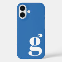 Lettre Monogramme minimaliste mignonne en bleu fra