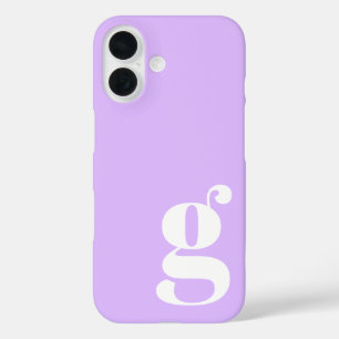 Coques iPhone 16 Lettre Monogramme minimaliste mignonne en violet d