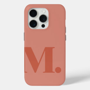 Coque iPhone 15 Pro LETTRE MONOGRAPHIQUE Rouge clair Couleur de base M