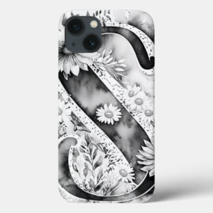 Case-Mate iPhone Case LETTRE PERSONNALISÉE S Elégante Aquarelle Florale