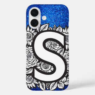Coques iPhone 16 Lettre personnalisée S Élégante Parties scintillan