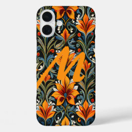 Coques iPhone 16 Plus Lettre personnalisée sur le design de fleur