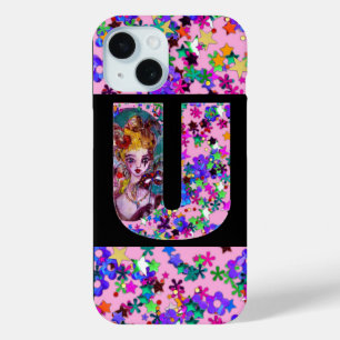 COQUE POUR iPhone 15 LETTRE U MONOGRAMME DE MASQUÉRADE VALENTINE VÉNÉTI