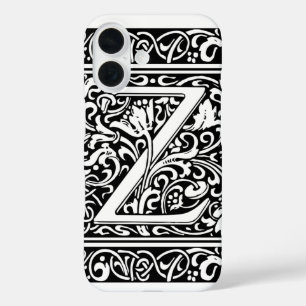 Coques iPhone 16 Lettre Z Monogramme médiéval Art Nouveau