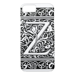 Coque iPhone 7 Lettre Z Monogramme médiéval Art Nouveau