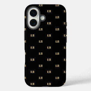 Coques iPhone 16 Lettres de monogramme élégant