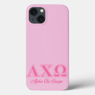iPhone 13 Case Lettres roses d'Omega de Chi d'Alphi