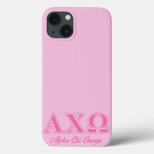 Etui iPhone 13 Lettres roses d'Omega de Chi d'Alphi