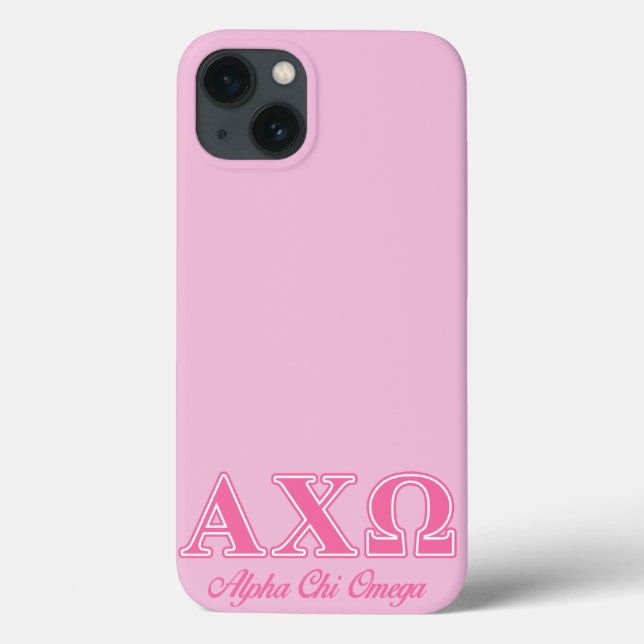 Coques Case-Mate iPhone Lettres roses d'Omega de Chi d'Alphi (Verso)