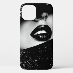 Case-Mate iPhone Case Lèvres sensuelles monochromes en cadre noir