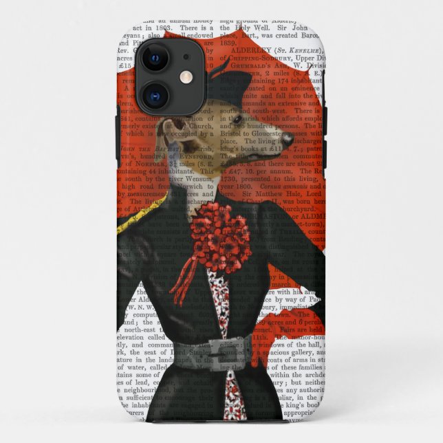 Coques Case-Mate iPhone Lévrier élégant et parapluie rouge 2 (Dos)