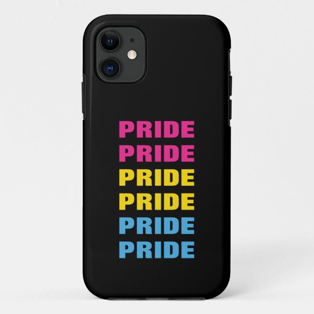 Coques Case-Mate iPhone LGBTQ Pansexual Pride texte répété personnalisable (Dos)