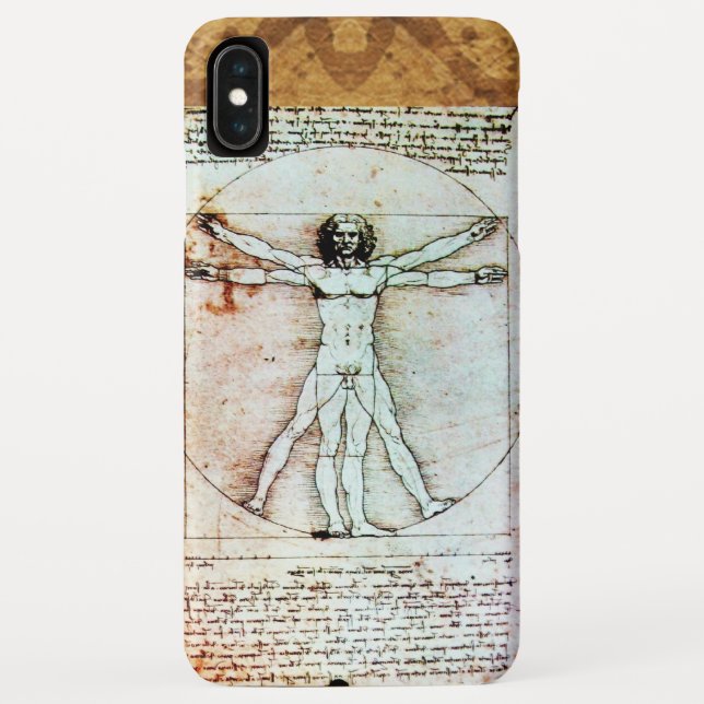 Coques Case-Mate iPhone L'HOMME VITRUVIEN - Parchemin antique (Dos)