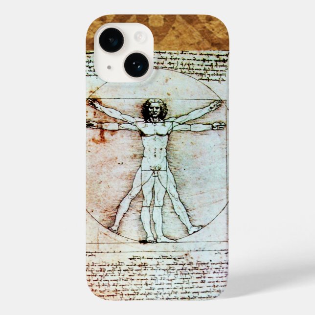 Coques Case-Mate iPhone L'HOMME VITRUVIEN - Parchemin antique (Verso)