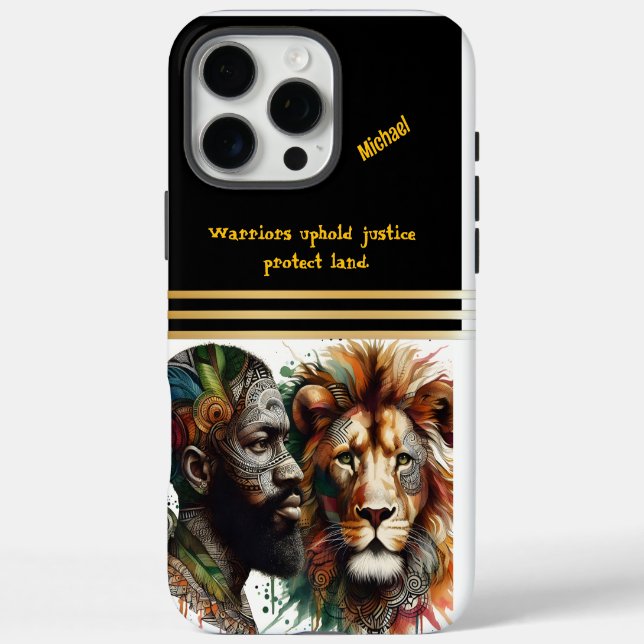 Coques Case-Mate iPhone Liaisons guerrières avec l'esprit lion (Verso)