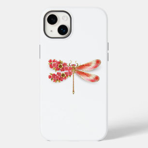 Coque Pour iPhone 14 Plus libellule de fleurs avec sakura de bijoux