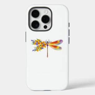 Coques iPhone 16 Pro libellule de fleurs jaunes