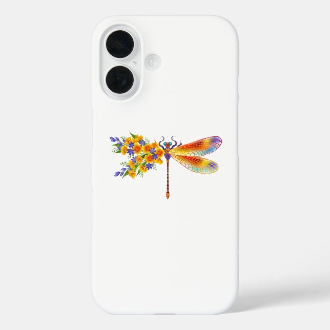 Coques Case-Mate iPhone libellule de fleurs jaunes (Verso)
