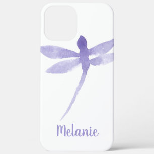Case-Mate iPhone Case Libellules Aquarelle Monogramme Violet Nom